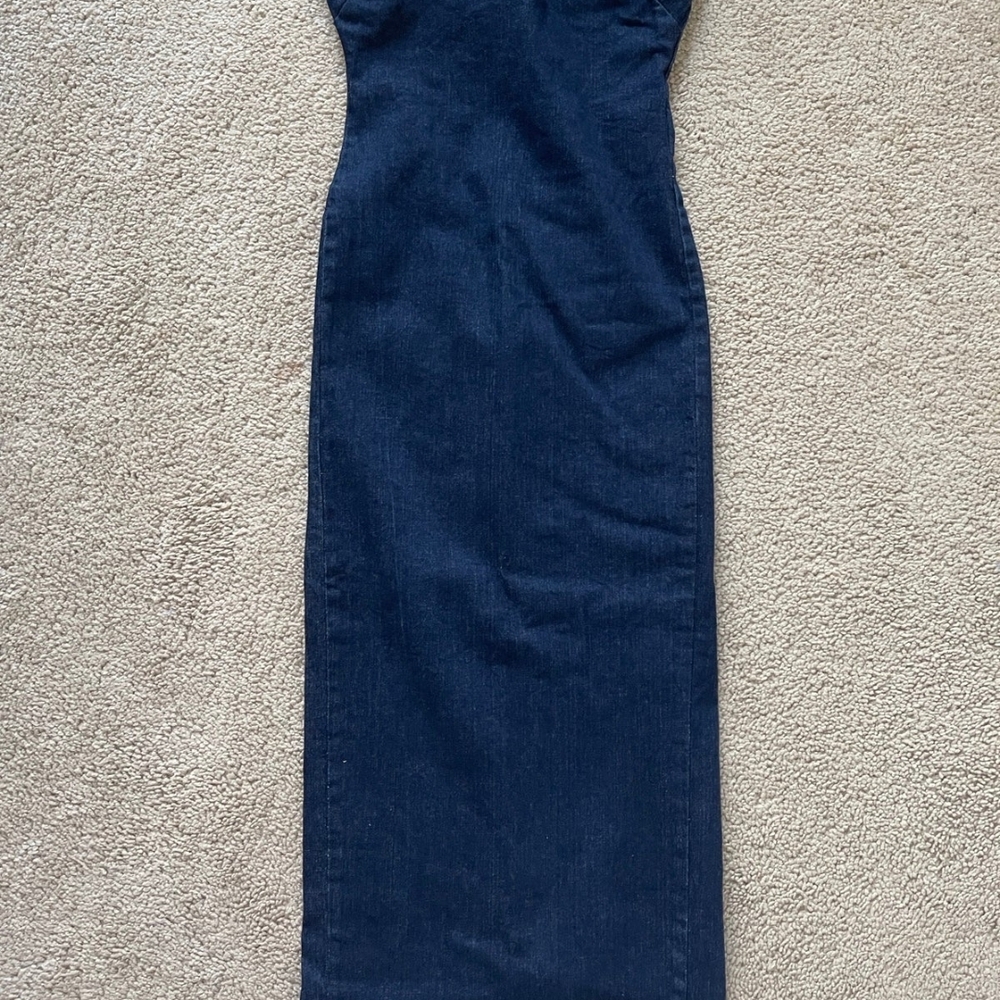 Zara Dark Blue Denim Dress - Picture 3 of 9